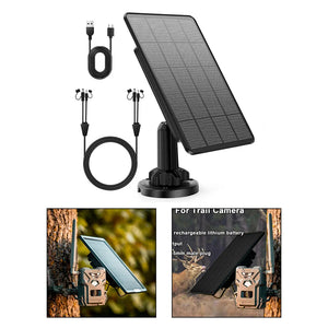 Solar Panel for Trail Cameras with 5000mAh Lithium Battery IP66 Waterproof Compatible with 6V and 12V Outdoor Security Cameras