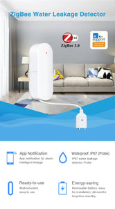 ZigBee 3.0 Water Leakage Sensor Flood Alarm Water Level Overflow Detector Smart Security System Work with eWeLink Zigbee Gateway