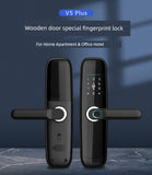 Wooden Door Home Room Bedroom Fingerprint Lock