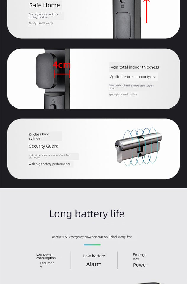 Sliding Gate Fingerprint Lock Broken Bridge Aluminum Screen Door Integrated Sliding Door Smart Lock Aluminium Alloy Door Password Lock Pass Lock