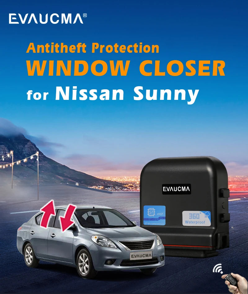 For Nissan Sunny N17 N18 Car Antitheft Protection Window Closer Lifter Kit Auto Power Window Close System Alarm Accessories