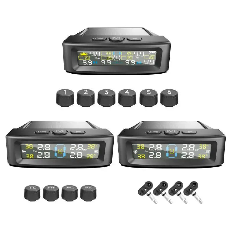 RV Tire Pressure Monitoring System, Tire Pressure Monitoring System With Solar Charging, TPMS With 4/6 Sensors And 4 Alarm Modes