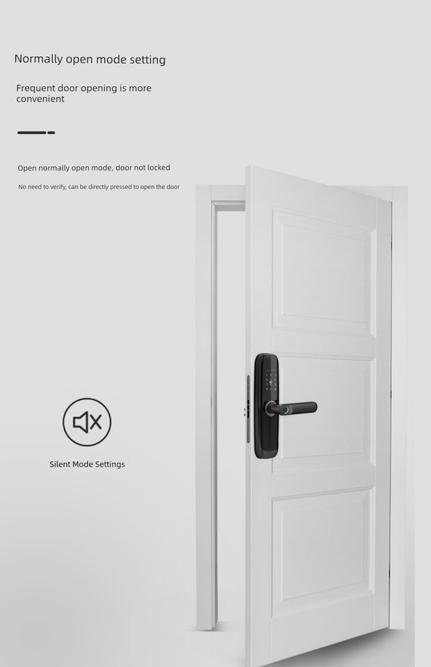 Wooden Door Home Room Bedroom Fingerprint Lock