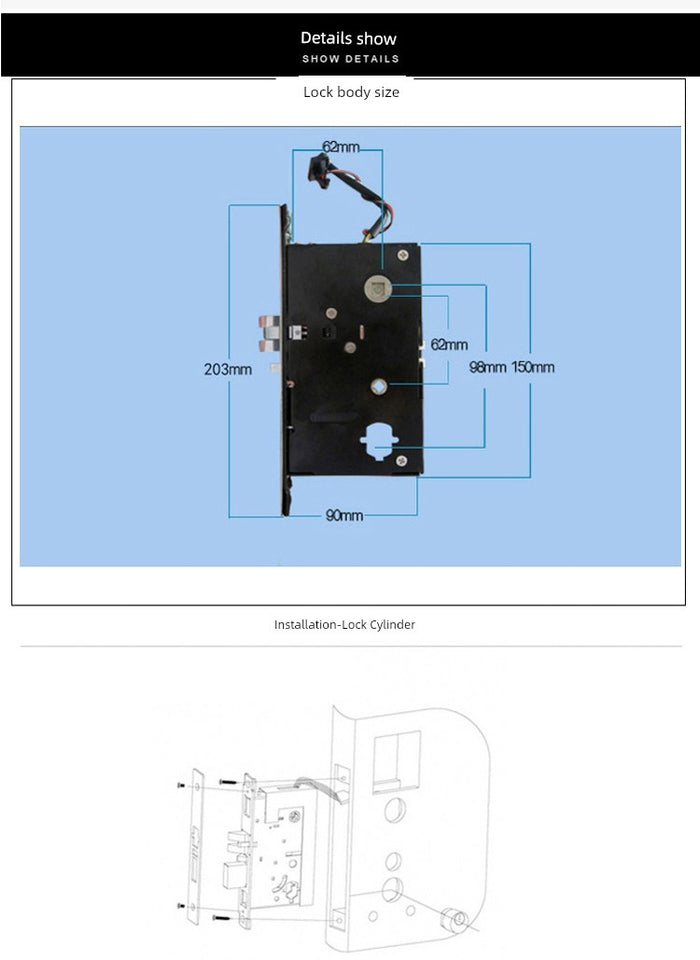 Cadoria Hotel Door Lock Card Lock Smart Magnetic Card Lock Electronic Inductive Lock Hotel Apartment B & B Card Lock