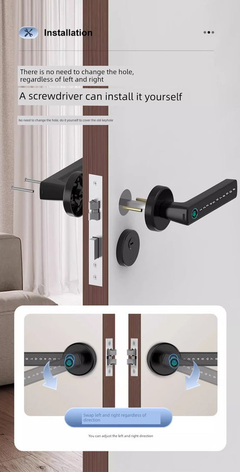 Bedroom Room Door Neutral Fingerprint Lock