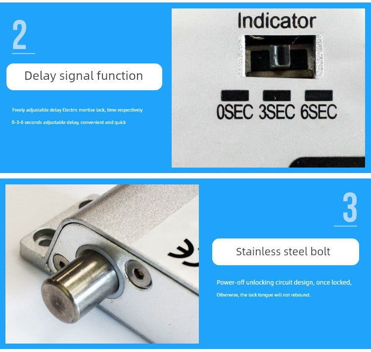 Open-Mounted Electric Bolt Lock Door Lock Hanging Garment Electric Bolt Lock Electric Lock of Entrance Guard Open-Mounted Electric Bolt Lock Delayed Open-Mounted Electric Bolt Lock