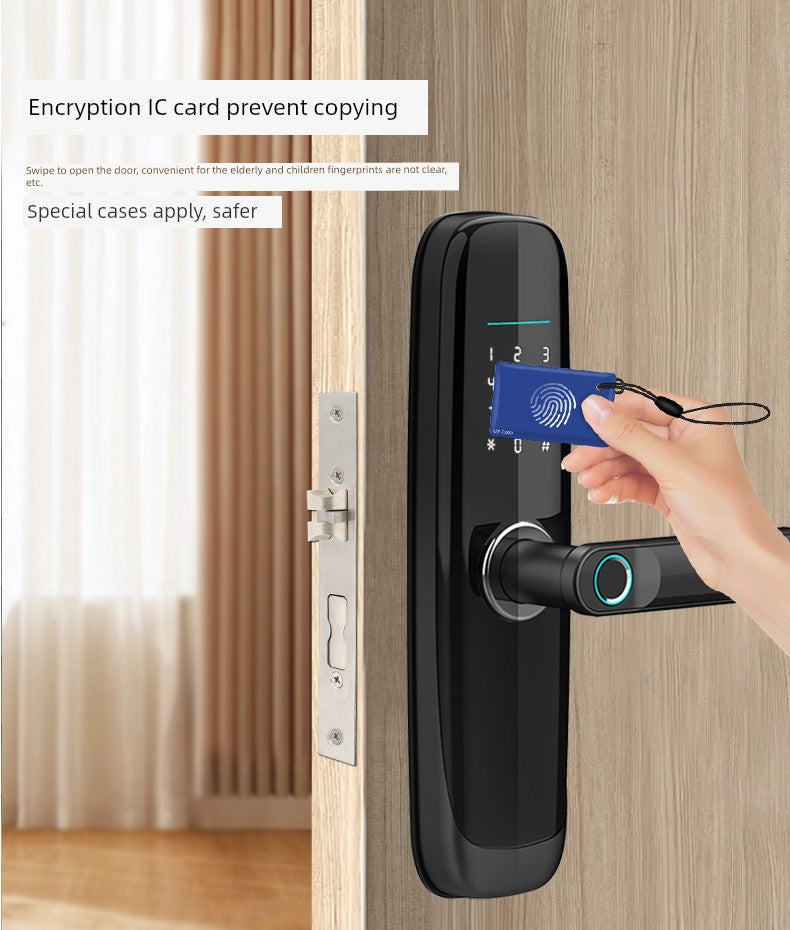 Wooden Door Home Room Bedroom Fingerprint Lock