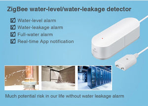 ZigBee 3.0 Water Leakage Sensor Flood Alarm Water Level Overflow Detector Smart Security System Work with eWeLink Zigbee Gateway