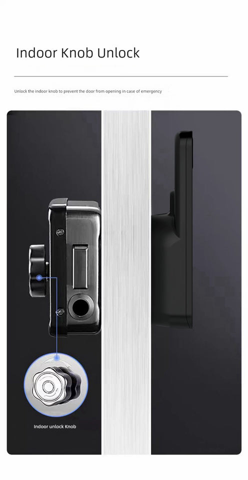 Old-Fashioned Iron Door Lock Smart Bull Head Lock Fingerprint Password Lock Courtyard Door Wooden Door Outdoor Waterproof Double-Sided Electronic Lock