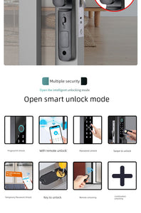 Sliding Gate Fingerprint Lock Broken Bridge Aluminum Screen Door Integrated Sliding Door Smart Lock Aluminium Alloy Door Password Lock Pass Lock