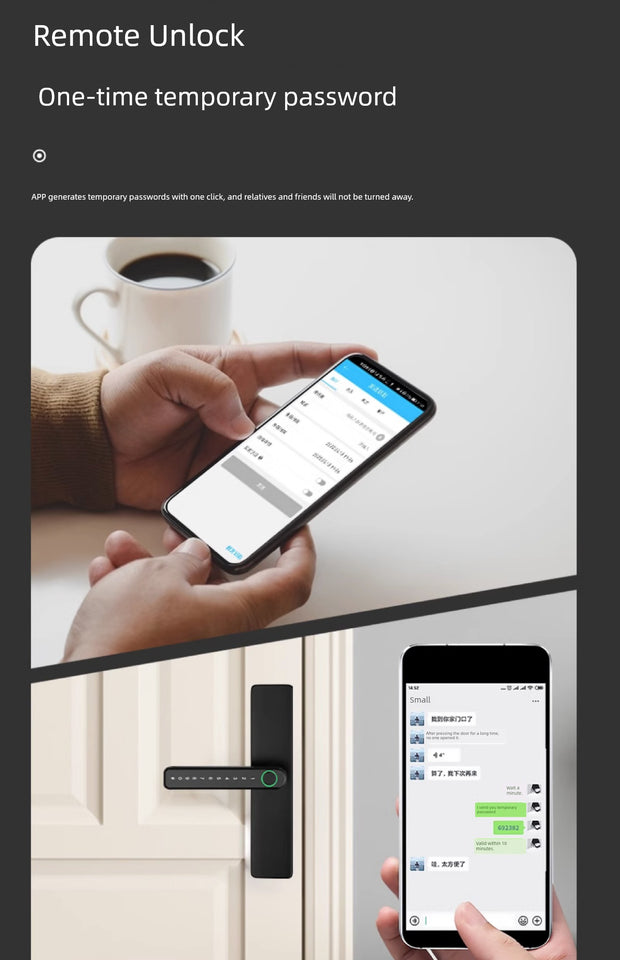 Indoor Bedroom Room Wooden Door Fingerprint Lock Apartment Password Lock For Home Office Electronic Lock Smart Door Lock Neutral