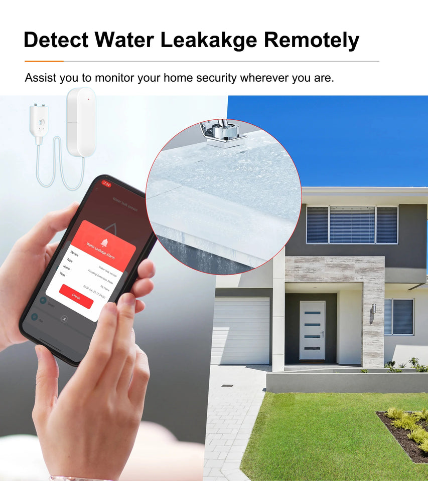 ZigBee 3.0 Water Leakage Sensor Flood Alarm Water Level Overflow Detector Smart Security System Work with eWeLink Zigbee Gateway