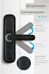 Wooden Door Home Room Bedroom Fingerprint Lock