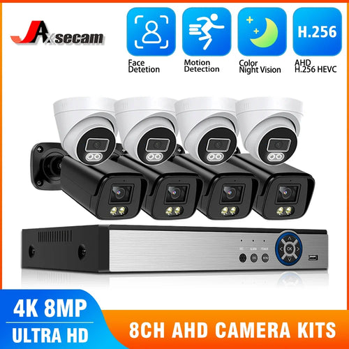 8MP 8CH DVR Camera Video Surveillance System Full Color Night Vision AHD Security Camera Kit 4CH XMEYE CCTV Surveillance Set 4K