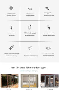 Sliding Gate Fingerprint Lock Broken Bridge Aluminum Screen Door Integrated Sliding Door Smart Lock Aluminium Alloy Door Password Lock Pass Lock