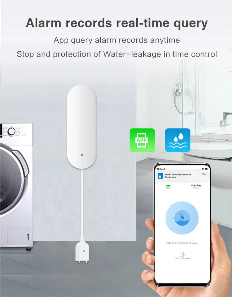 ZigBee 3.0 Water Leakage Sensor Flood Alarm Water Level Overflow Detector Smart Security System Work with eWeLink Zigbee Gateway