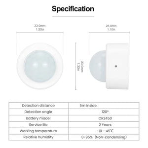 Tuya ZigBee PIR Motion Sensor Mini Infrared Human Body Presence Detector Smart Home Security Protection Alarm System Smart Life