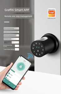 Indoor Fingerprint Lock Bedroom Office Password Lock Room Wooden Door Smart Lock Replaceable For Home Spherical Electronic Lock